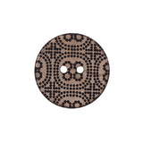 Italian Brown Etched Coconut Button - 36L/23mm