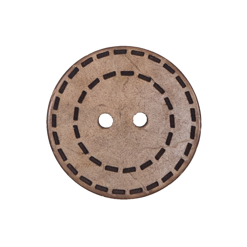 Italian Brown Etched Coconut Button - 40L/25.5mm