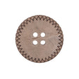 Italian Brown Etched Coconut Button - 40L/25.5mm