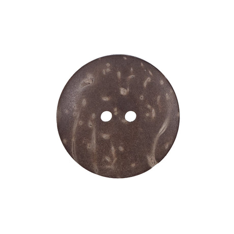 Italian Brown Leafy Etched Coconut Button - 36L/23mm