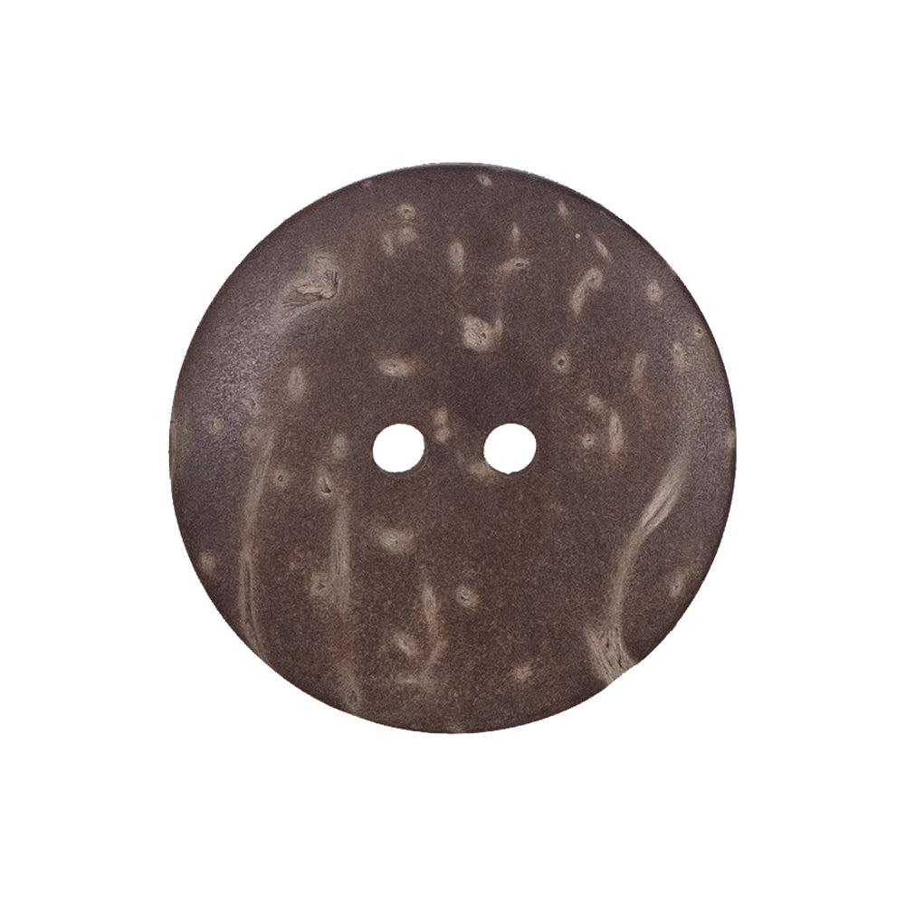 Italian Brown Leafy Etched Coconut Button - 40L/25.5mm