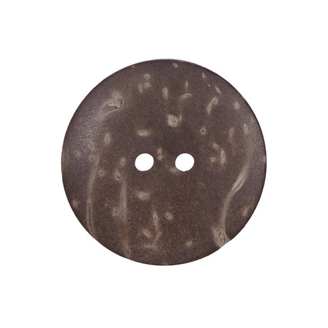 Italian Brown Leafy Etched Coconut Button - 40L/25.5mm