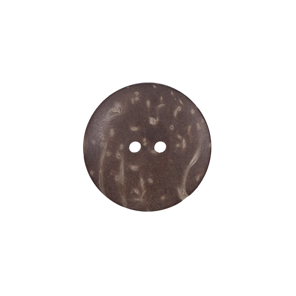 Italian Brown Leafy Etched Coconut Button - 28L/18mm