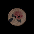 Italian Brown Floral Painted Coconut Button - 36L/23mm