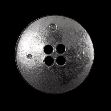 Italian Silver 4-Hole Metal Saucer Button - 44L/28mm
