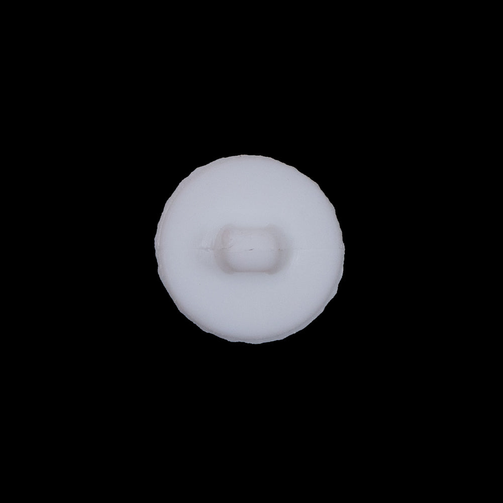 Italian White Twisted Plastic Shank-Back Button - 24L/15mm