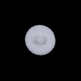 Italian White Twisted Plastic Shank-Back Button - 24L/15mm