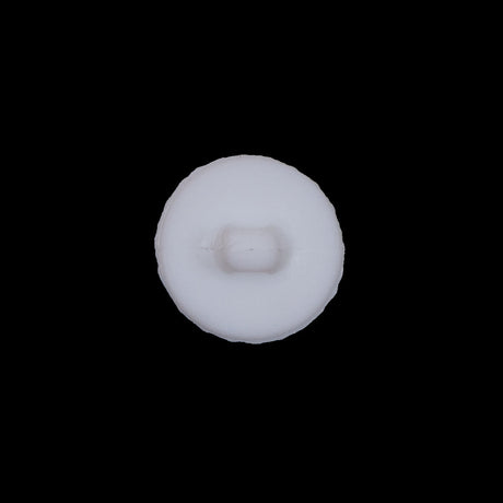 Italian White Twisted Plastic Shank-Back Button - 24L/15mm
