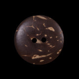 Italian Brown Floral Painted Coconut Button - 40L/25.5mm