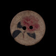 Italian Brown Floral Painted Coconut Button - 40L/25.5mm