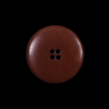 Italian Brown and White Etched Plastic Button - 35L/22mm