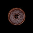 Italian Brown and White Etched Plastic Button - 35L/22mm