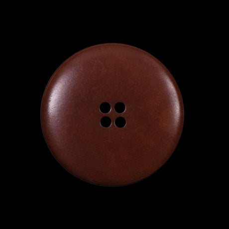 Italian Brown and White Etched Plastic Button - 40L/25.5mm