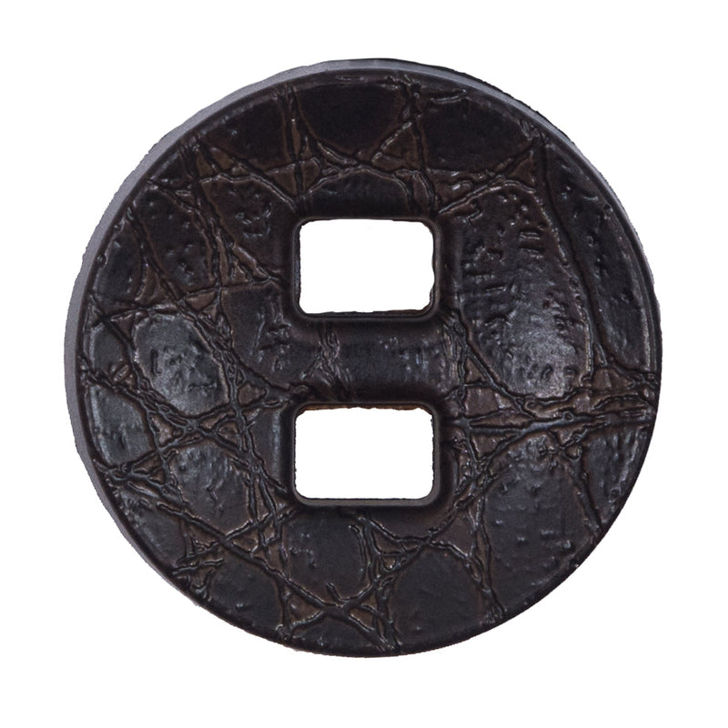 Brown Faux-Leather Plastic Button - 54L/34mm