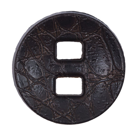 Brown Faux-Leather Plastic Button - 54L/34mm