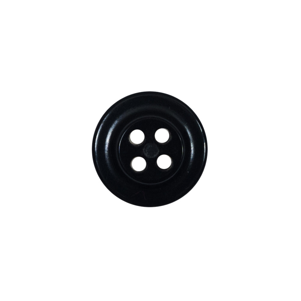 Black Anchor 4-Hole Plastic Button - 24L/15mm