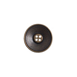 Italian Antique Gold Metal 4-Hole Button - 24L/15mm