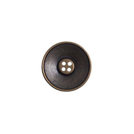 Italian Antique Gold Metal 4-Hole Button - 24L/15mm