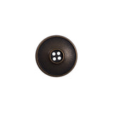 Italian Antique Gold Metal 4-Hole Button - 24L/15mm