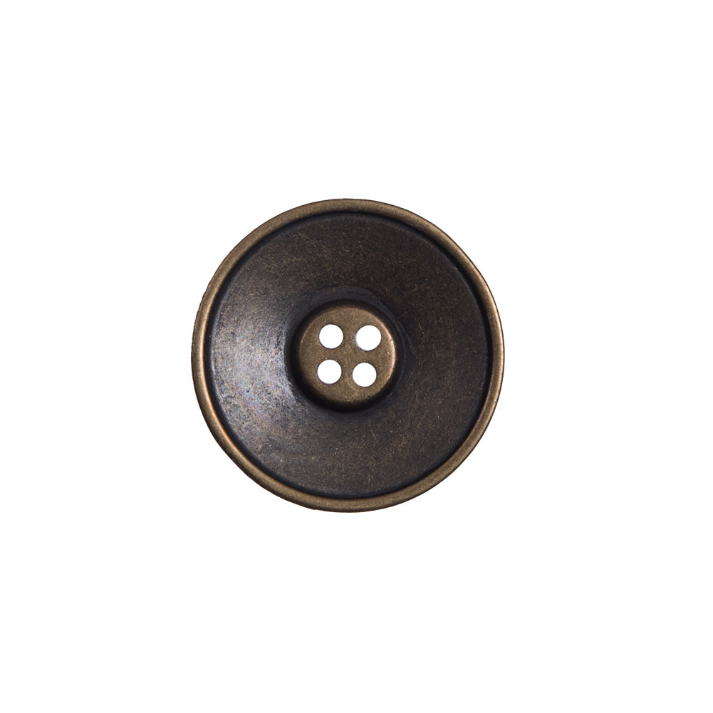 Italian Antique Gold Metal 4-Hole Button - 32L/20mm