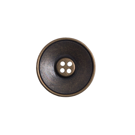 Italian Antique Gold Metal 4-Hole Button - 32L/20mm