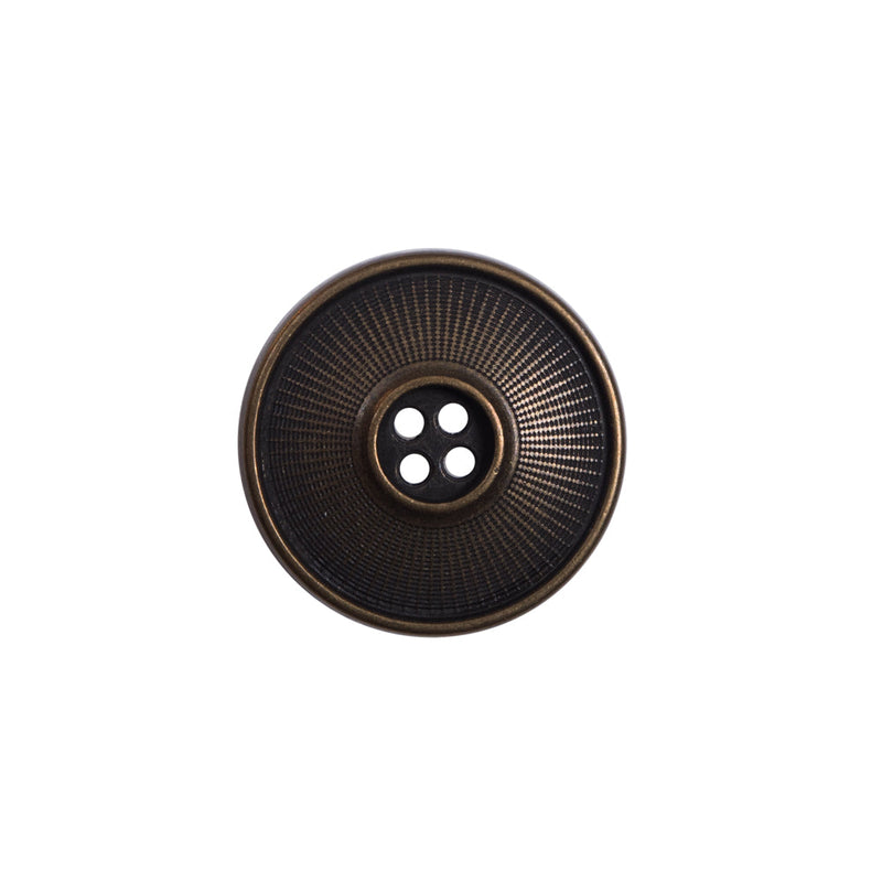 Italian Antique Gold Metal 4-Hole Button - 32L/20mm