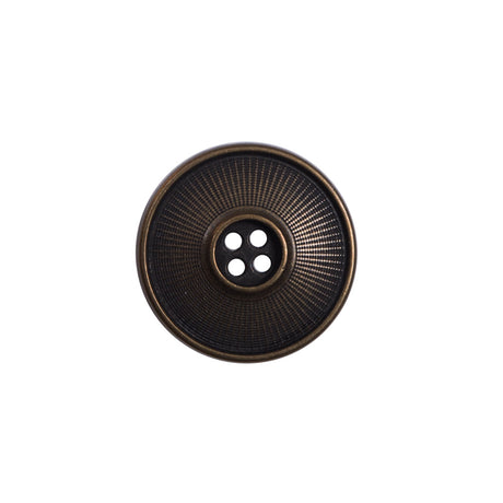 Italian Antique Gold Metal 4-Hole Button - 32L/20mm