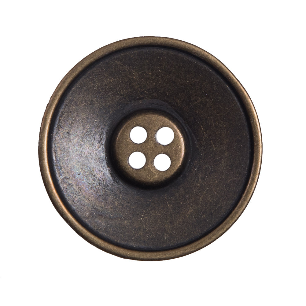 Italian Antique Gold 4-Hole Metal Button - 44L/28mm