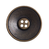 Italian Antique Gold 4-Hole Metal Button - 44L/28mm