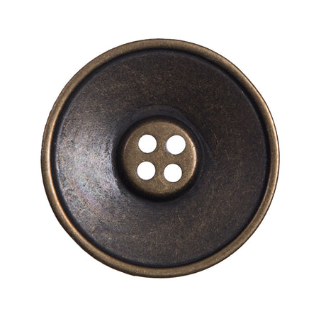Italian Antique Gold 4-Hole Metal Button - 44L/28mm