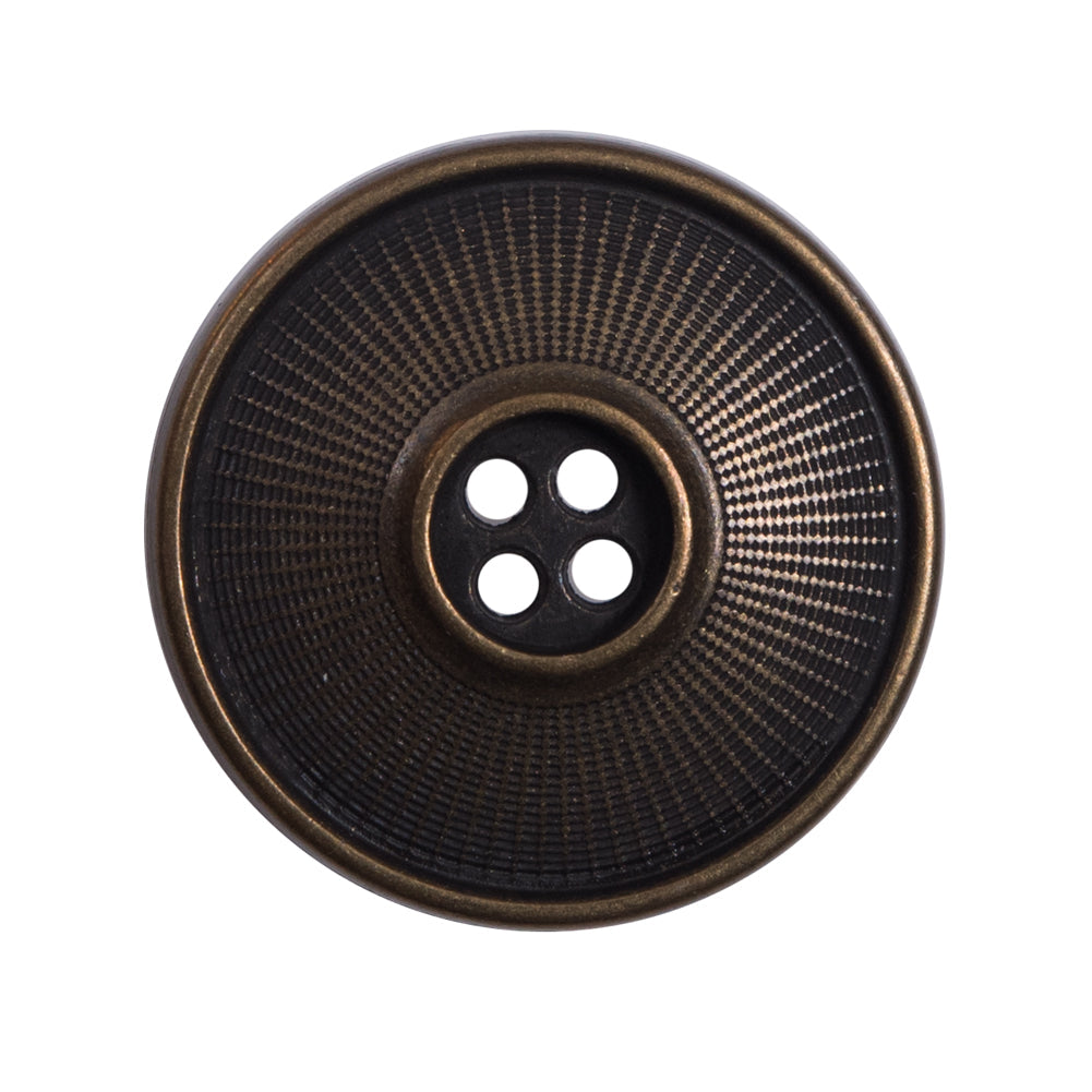 Italian Antique Gold 4-Hole Metal Button - 44L/28mm