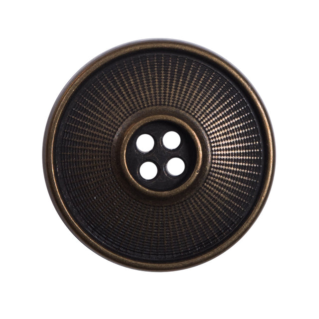 Italian Antique Gold 4-Hole Metal Button - 44L/28mm