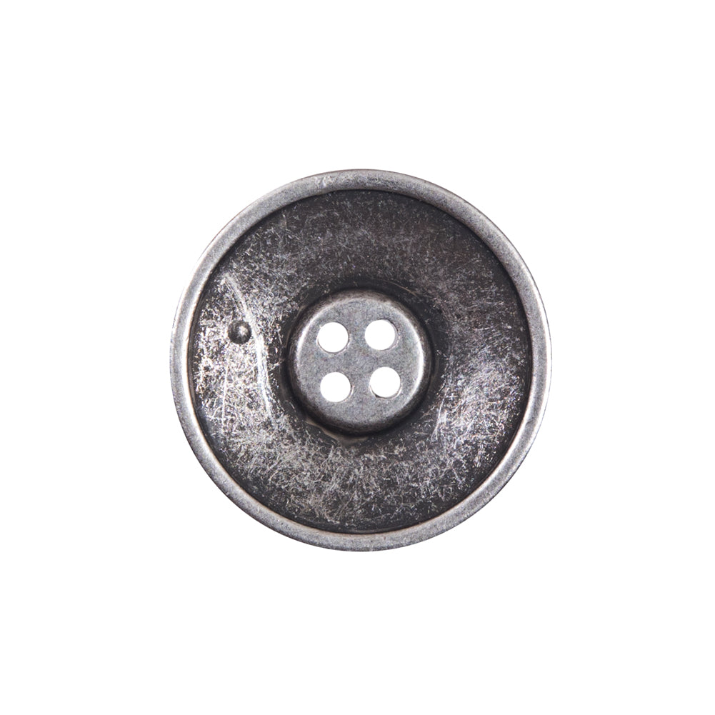 Italian Silver Metal 4-Hole Button - 36L/23mm