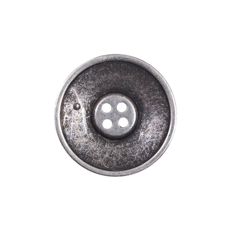 Italian Silver Metal 4-Hole Button - 36L/23mm