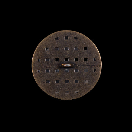 Italian Antique Gold Metal Lattice Shank Back Button - 36L/23mm