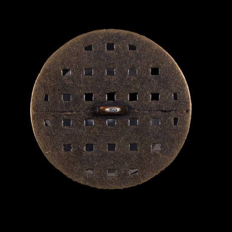 Italian Antique Gold Metal Lattice Shank Back Button - 44L/28mm