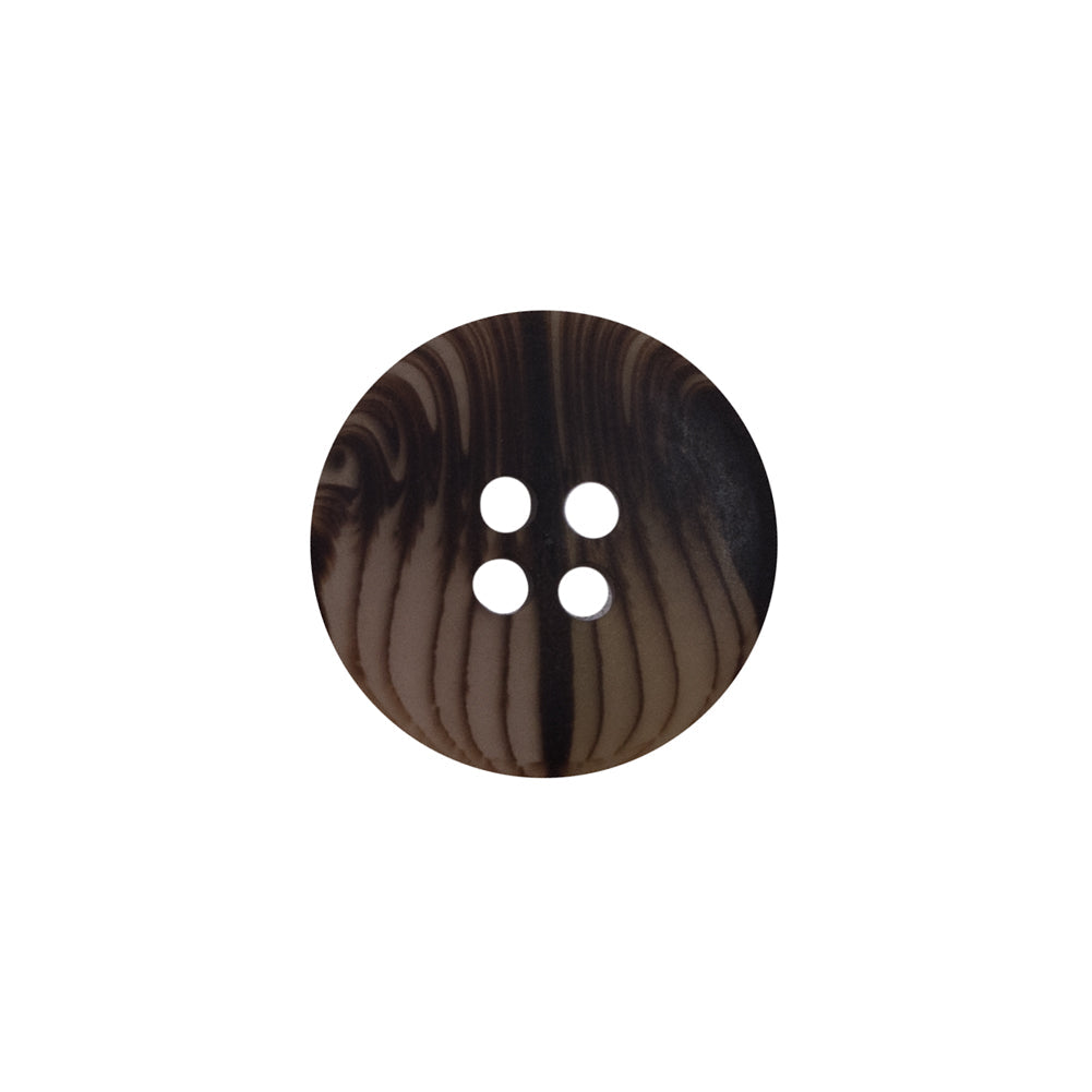 Brown Plastic 4-Hole Button - 28L/18mm