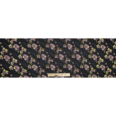 Black, Pink and Lime Reversible Floral Brocade
