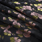 Black, Pink and Lime Reversible Floral Brocade