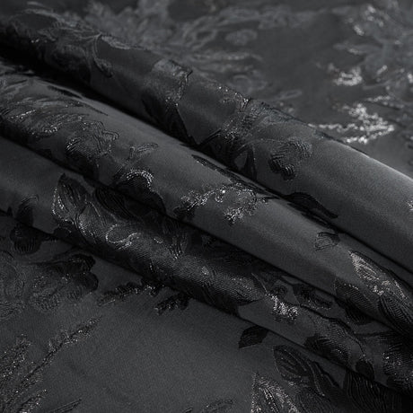 Black on Black Metallic Floral Brocade