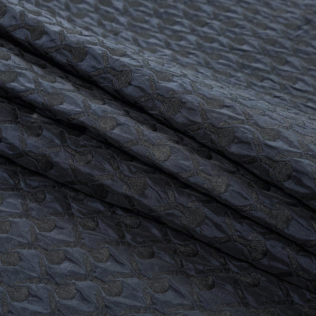 Black and Navy Quilted Brocade