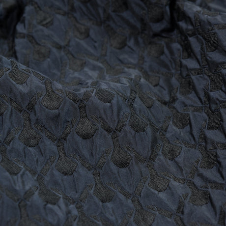 Black and Navy Quilted Brocade