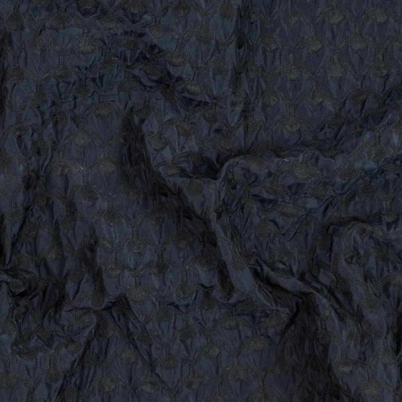 Black and Navy Quilted Brocade