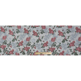 White, Pink and Green Floral Jacquard