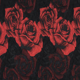 Black and Red Textural Floral Brocade