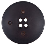 Italian Brown Faux Leather Button - 64L/40.5mm