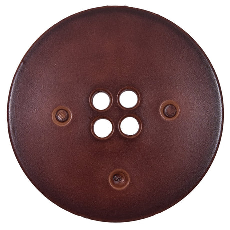 Italian Light Brown Faux Leather Button - 64L/40.5mm