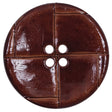 Italian Light Brown Faux Leather Button - 64L/40.5mm