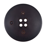 Italian Brown Faux Leather Button - 54L/34mm