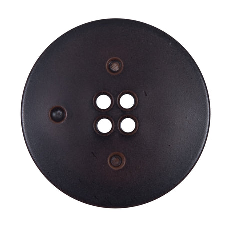 Italian Brown Faux Leather Button - 54L/34mm